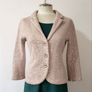 Blush pink blazer with sequins size medium